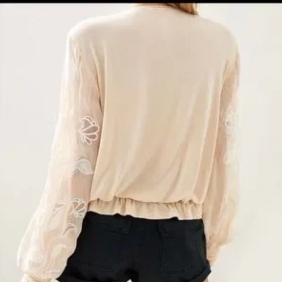 ANTHROPOLOGIE Cream Ivory Floral Embroidered Blouse Top 1X Dressy - Picture 4 of 15